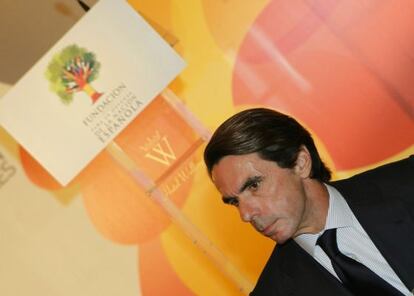 Aznar, durante la celebraci&oacute;n del V aniversario de la Fundaci&oacute;n Denaes.