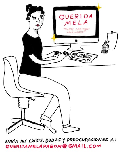 Ilustración de Mela Pabón para el consultorio de "Querida Mela" en EL PAÍS