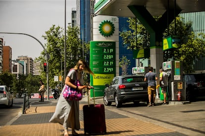 Precios en una gasolinera de Madrid en junio.