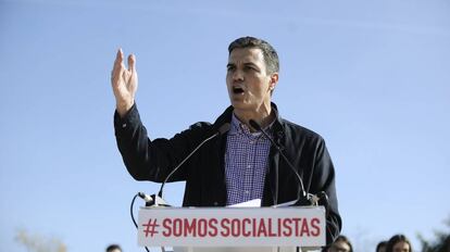 Pedro Sánchez este enero en Dos Hermanas, Sevilla.