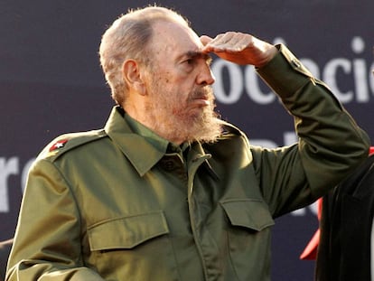 Castro durante un mitin en 2006 en C&oacute;rdoba, Argentina.