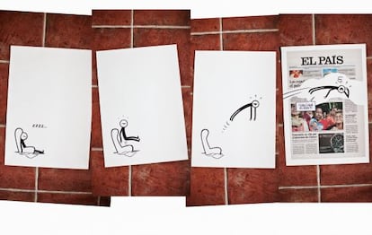 Fotomontaje del trabajo de Francesc Capdevila 'Max' para EL PAÍS en la Feria Internacional de Arte Contemporáneo, ARCO.