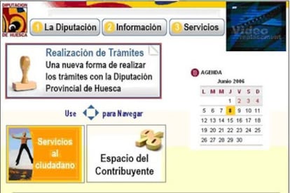 Página del servicio interactivo de la Diputación de Huesca.