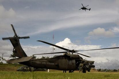 Tropas del Ej&eacute;rcito colombiano que buscan a los secuestrados. 