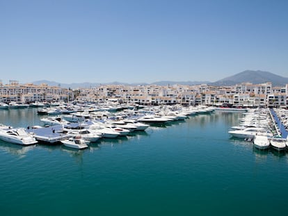 Barcos amarrados en Puerto Banús, en Marbella.