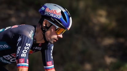 Primoz Roglic, durante una de las ascensiones en la etapa.
