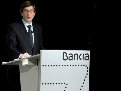El presidente de Bankia Jose Ignacio Goirigolzarri, durante la junta de accionistas de la entidad.