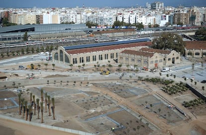 El Parque Central de Valencia, en obras el pasado mes de octubre.