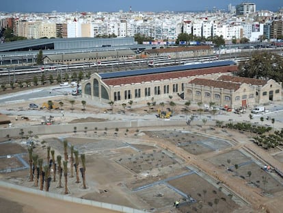 El Parque Central de Valencia, en obras el pasado mes de octubre.