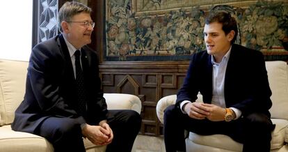 Puig y Rivera, en su encuentro celebrado este jueves en Valencia.