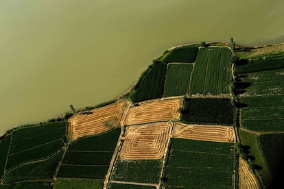 Zona agrícola en el pueblo de Jinta, en China.