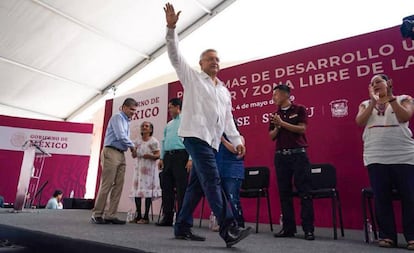 López Obrador al finalizar el evento en Coahuila.