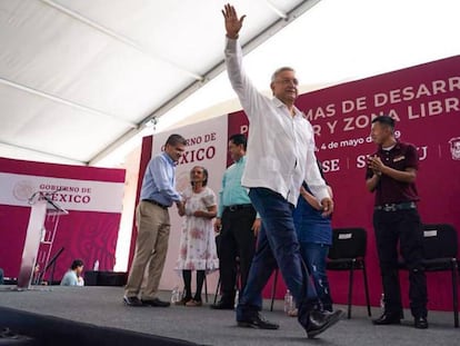 López Obrador al finalizar el evento en Coahuila.