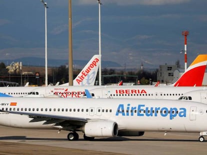 Aviones de Air Europa e Iberia.