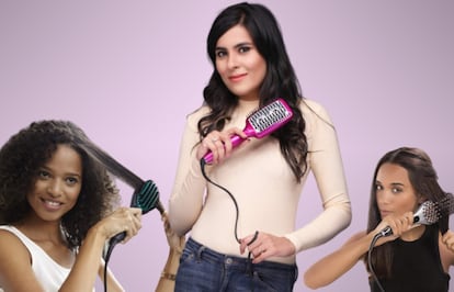 A la izquierda, el cepillo Rowenta Straight CD5820F0; en el centro, el modelo BaByliss HSB100E y, a la derecha, el Remington Keratin Protect Straight.