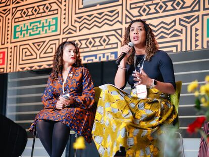 Anielle Franco participates in the meeting of women leaders of African descent, held on July 25 in Bogotá, Colombia.