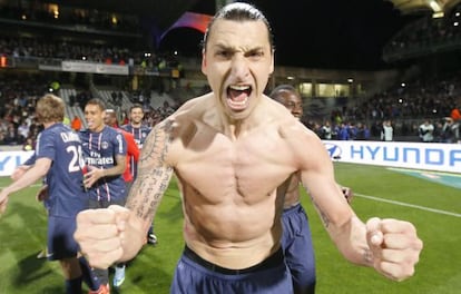 Ibrahimovic, en la celebración del título.