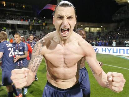 Ibrahimovic, en la celebración del título.