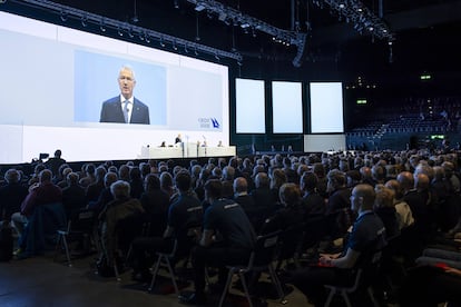 Swiss bank Credit Suisse Chairman Axel P. Lehmann attends the annual shareholders' meeting of the Swiss banking group, in Zurich, Switzerland, April 4, 2023.