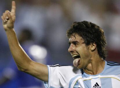 Aimar celebra el tanto conseguido ante la selección de Estados Unidos