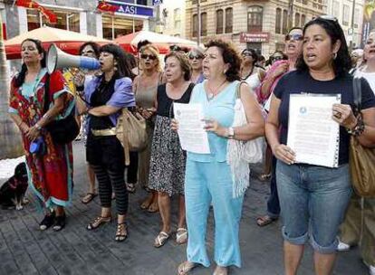 Concentración en Tenerife por el asesinato de Katherine Z. el pasado lunes.