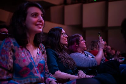 Público del concierto de los 'youtubers' Pascu y Rodri en el Auditorio Nacional este sábado.