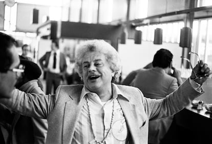 American mambo musician and latin composer Tito Puente arriving at Copenhagen Airport, Denmark 1979.