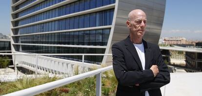 Jacques Herzog, en la nueva sede del BBVA que ha diseñado en Madrid.