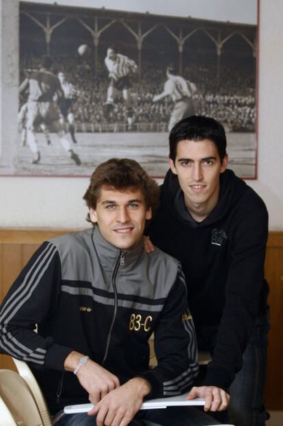 Llorente e Iraola, en las instalaciones de San Mamés.