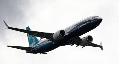 Un Boeing 737 en la feria de Farnborough.