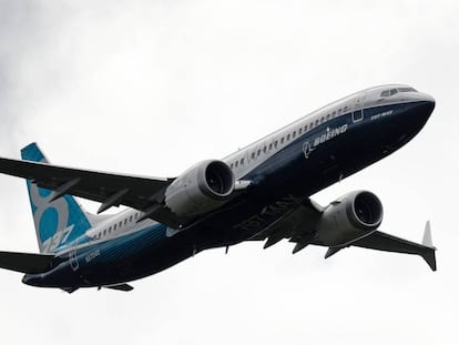 Un Boeing 737 en la feria de Farnborough.