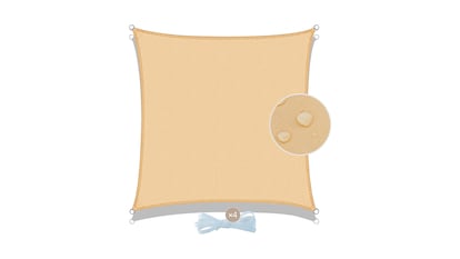 Toldo vela sobre fondo blanco.