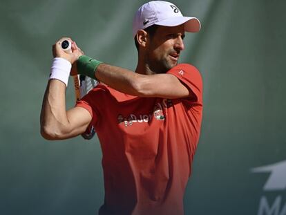 Djokovic, durante un entrenamiento en las instalaciones de Montecarlo. / CORINNE DUBREUIL (ATP)