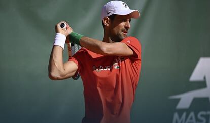 Djokovic, durante un entrenamiento en las instalaciones de Montecarlo. / CORINNE DUBREUIL (ATP)