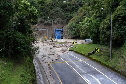 Derrumbe en la carretera entre Bogotá y Villavicencio, el 24 de julio de 2023
