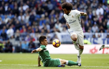Marcelo, en el partido de Liga contra el Leganés.