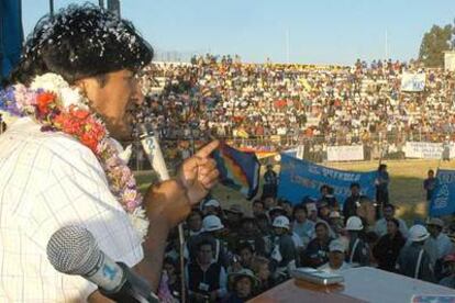 Evo Morales, durante el acto celebrado en Punata el martes.