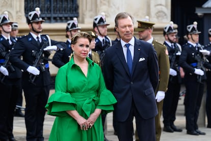 Los duques de Luxemburgo, Enrique y María Teresa, en el palacio Gran Ducal de Luxemburgo el 10 de julio de 2023.