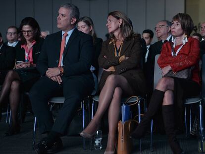 El presidente Iván Duque, la vicepresidenta Marta Lucía Ramírez y la ministra Alicia Arango, en una imagen de archivo.