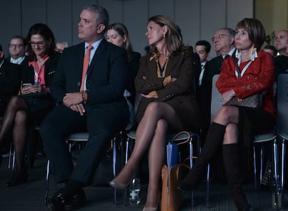 El presidente Iván Duque, la vicepresidenta Marta Lucía Ramírez y la ministra Alicia Arango, en una imagen de archivo.