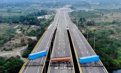 Vista aérea del Puente Internacional de Tienditas, este miércoles.