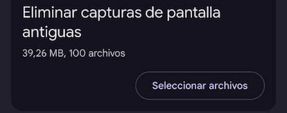 Eliminar capturas de pantalla en Files de Google