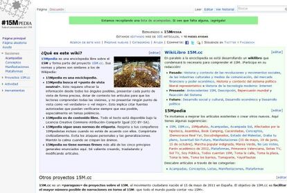 Imagen de la web de la '15MPedia'