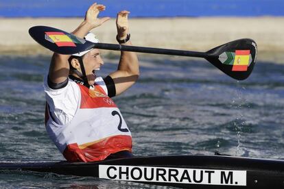 Maialen Chourraut celebra el oro.