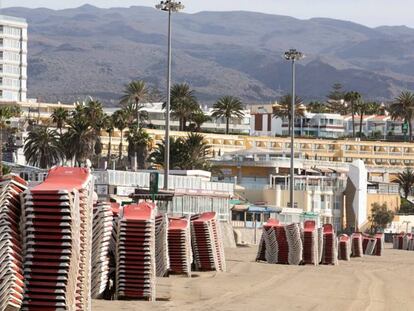 Playa del Inglés, en Gran Canaria, en mayo.