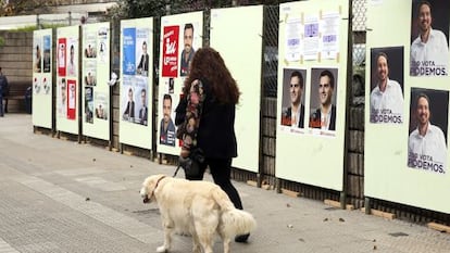 Rètols electorals dels candidats a la Moncloa per a les eleccions del 20-D.