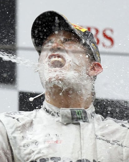 Nico Rosberg celebra la victoria en el GP de China