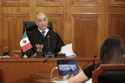 El ministro Alberto Pérez Dayán durante una sesión en la Suprema Corte de Justicia de la Nación, en febrero de 2023.