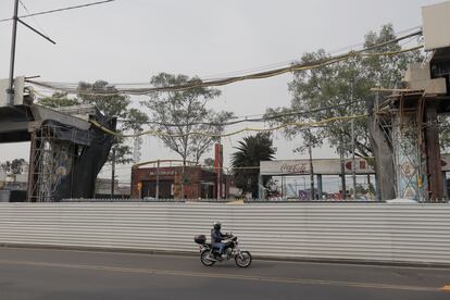 Tramo sobre la avenida Tláhuac donde se colapso el metro de la linea 12. 