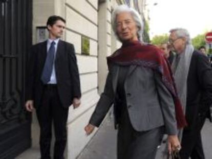 La directora del Fondo Monetario Internacional (FMI), Christine Lagarde llega al Tribunal de Justicia de la Rep&uacute;blica, en Par&iacute;s.